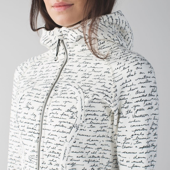 Lululemon Rare Scuba Hoodie II Manifesto Script Ghost Black White Jacket - XS - Picture 11 of 11